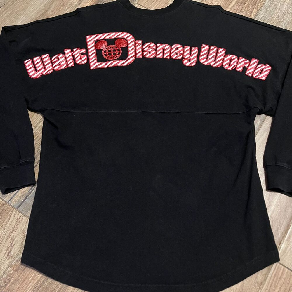 Walt Disney World Spirit Jersey Mickey Mouse Christmas Black Red Small